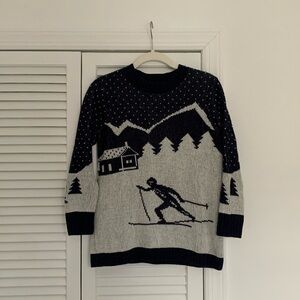 J. Crew Intarsia ski scene sweater
